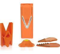 Börner V3 Rabot de cuisine avec support & Multibox Râpe, Coupe-pommes de terre, Couleur:Orange