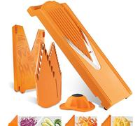 Börner V3 TrendLine Mandoline - Kit Starter - Avec 3 inserts - Orange | Avec poussoir de sécurité & 3 inserts & Multibox - 2 épaisseurs - Bâtonnets & dés en 2 tailles - Pieds antidérapants