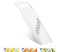 Börner Welle-Waffel PowerLine Coupe-légumes - Ondulé & Gaufre - Blanc | Pour pommes de terre gaufrées & frites ondulées - 3 motifs - Vague 7,5 mm & gaufre 6 mm - Sans BPA - Fabriqué en Allemagne