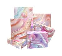 Boerni Lot de 6 feuilles de papier cadeau nacré rose - Pas de rouleau - Papier cadeau nacré plié à plat - Papier d'art pour anniversaire, Saint-Valentin, fête prénatale, 50,8 x 68,6 cm