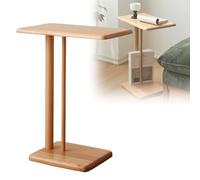 BOERYOU Table basse en bois massif en forme de C, table d'appoint amovible, table de collation multifonctionnelle, salon, chambre d'amis, décoration d'intérieur