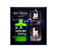 BÖSER KATER Black Light Neon Limetten Gin 40% Vol. 0,5l in Giftbox with UV-Taschenlampe & glasses
