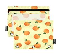 BOESI Juicy Peach Lot de 2 pochettes pour classeur, tableau de conférence avec fenêtre transparente zippée pour la maison et le bureau