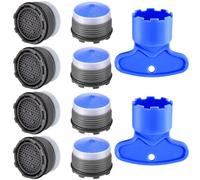 BOETOADG Lot de 8 aérateurs de cache M18.5 - Aérateur de robinet enfichable - Pièces de rechange pour aérateur de cache de cuisine, salle de bain avec clé de démontage - 1,5 GPM, 18,5 mm