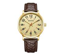 BOFAN Montre d'infirmière dorée pour infirmière, médecin, femme, médecins avec cadran facile à lire, aiguille des secondes et 24 heures, bracelet en cuir marron, résistant à l'eau