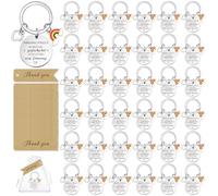 Bofanze 30 Pièces Porte-clés de Remerciement Inspirant Arc-en-Ciel PorteClés de Motivation Cadeaux de Remerciement PorteClés Cadeau De Courage Porte avec Organza Sachets Remerciement Cartes
