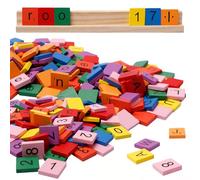 Bofanze 301 Pièces Lettres et Chiffres en Bois Colorés A-Z Tuiles de Lettre en Bois avec Support de Base Tuiles de Scrabble en bois pour L'éducation des Enfants et la Décoration de la Pièce 20*18*4mm