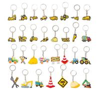 Bofanze 31 Pièces Porte Clef Enfant D'Ingénierie Porte-Clefs de Chantier de Construction Porte-Clés Dessin Animé Mignon Porte Clef Enfant Mini Porte clé pour Les Cadeaux D'anniversaire Des Enfants