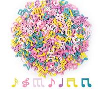 Bofanze 500pcs Décoration de Notes de Musique en Bois Coloré, Note en Bois Confetti Decoration, Décorative Mixte, Déco Éparpillée pour Décorations de Mariage Scrapbooking Anniversaire