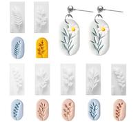 Bofanze 7 Pièces Emporte-pièces en Argile Polymère en Forme de Feuilles Boucles D'oreilles en Argile Polymère Coupe-boucles D'oreilles en Argile Plastique para Pendientes de Bricolaje y Otras Joyas