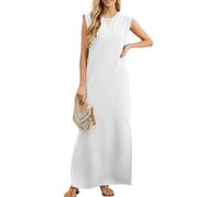 BOFETA Femme Robe Légère élégante Robe Maxi De Base Blanc S