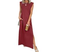 BOFETA Femme Robes élégantes Maison Robe A-Line Rouge Marron XL