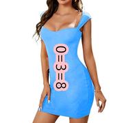 BOFETA Femmes Slim Fit Club Robe Bodycon Taille Haute Robes Courtes De Couleur Solide Blue 17XL