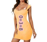 BOFETA Femmes Slim Fit Club Robe Bodycon Taille Haute Robes Courtes De Couleur Solide Orange 17XL