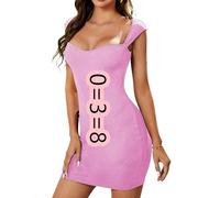 BOFETA Femmes Slim Fit Club Robe Bodycon Taille Haute Robes Courtes De Couleur Solide Rose 17XL