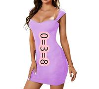 BOFETA Femmes Slim Fit Club Robe Bodycon Taille Haute Robes Courtes De Couleur Solide Violet 17XL