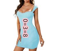 BOFETA Femmes Slim Fit Club Robe Bodycon Taille Haute Robes Courtes De Couleur Solide Water Blue 17XL