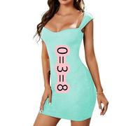 BOFETA Femmes Slim Fit Club Robe Bodycon Taille Haute Robes Courtes De Couleur Solide Water Green 17XL