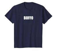 Boffo - Typographie de Mots drôles T-Shirt, Enfant, Bleu Marine, 10 Ans