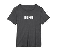 Boffo - Typographie de Mots drôles T-Shirt, Femme Grandes Tailles, Chiné Foncé, 4X