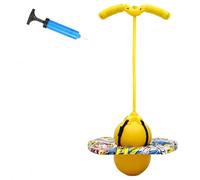 BOFITENG Ballon Sauteur avec Poignée, Bâton Sauteur, Capacité de Charge de 100 kg, Jeu Extérieur Enfant, Ballon Sauteur Enfant & Adulte pour Entraînement à l'Équilibre et Fitness(Jaune)