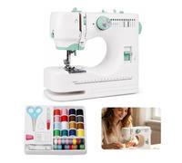 BOFITENG Mini machine à coudre électrique portable pour débutants et machine à coudre pour enfants à partir de 8 ans avec 12 programmes de couture, éclairage LED et kit d'accessoires complet de 42