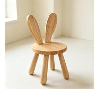 BOFITENG Petite Chaise Enfant en Bois Massif, Tabouret sur Pied, Oreilles de Lapin, 45 x Ø 26 cm, pour Chambre d'enfant (Oreilles de Lapin)