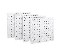 BOFRHME Panneau Perforé 4 Pièces, Suspension Murale Blanc pour Artisanat, Garage, Cuisine, Salon