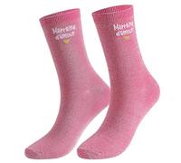 BOFUNX Chaussettes Paillettes Femme Marraine d’amour Chaussettes Socquettes Rose Respirant Anniversaire Noel Cadeau pour Marraine
