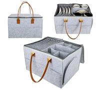 BOFUNX Porte Tasse Porte Assiette en Feutre Gris pour Camping Rangement de Tasse et Assiette avec Poignée pour Camping Caravane Car Cuisine Tiroir Placards