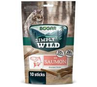 Bogar - Simply Wild - Friandises pour Chat - Nourriture pour Chats en Complément de l'Alimentation Habituelle - Sticks Saveur Saumon Appétents - pour Un Moment d'Intéraction - 50 G