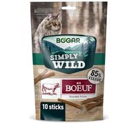 Bogar - Simply Wild - Friandises pour Chats - Nourriture pour Chats en Complément de l'Alimentation Habituelle - Sticks Saveur Boeuf Appétents - pour Un Moment d'Intéraction - 50 G