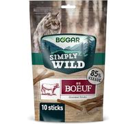 Bogar - Simply Wild - Friandises pour Chats - Nourriture pour Chats en Complément de l'Alimentation Habituelle - Sticks Saveur Boeuf Appétents - pour Un Moment d'Intéraction - 50 G (Lot de 5)