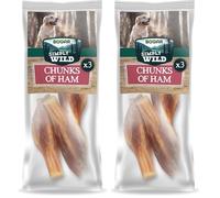 Bogar - Simply Wild - Friandises pour Chien - Nourriture pour Chiens Complément de l'Alimentation Habituelle - Friandise sous Forme de Morceaux de Jambon x3-100% Porc Séché - Aide à la Mastication