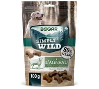 Bogar - Simply Wild - Friandises pour Chien - Nourriture pour Chiens de Toutes Tailles en Complément de l'Alimentation Habituelle - Friandises Moelleuses en Forme d'Os - Goût Agneau - 100G