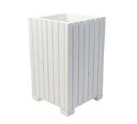BOGATECO Bac à fleurs en bois | Jardinière | Pot de fleurs 40 x 25 x 25 cm | Pot pour herbes à la maison, jardin, balcon, terrasse | Pot avec insert en plastique | Imprégné | Blanc