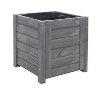 BOGATECO Bac à Fleurs Jardinière en Bois pour Extérieure | 39 x 39 x 40 cm | Pot de Fleurs Parfait pour Jardin, Terrasse & Balcon | Imprégné | Arrive Assemblé | avec Agro-Textile | Anthracite