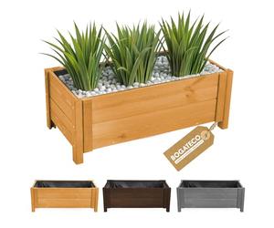 BOGATECO Bac à Fleurs Jardinière en Bois pour Extérieure | 80 x 38 cm | Pot de Fleurs Parfait pour Jardin, Terrasse & Balcon | Imprégné | Arrive Assemblé | avec Agro-Textile | Marron Chêne