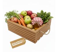BOGATECO Boîte en bois naturel | 40 cm x 35 cm x 14,5 cm | Boîte décorative | Marron Clair