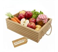 BOGATECO Boîte en bois naturel - 50 cm x 35 cm x 14,5 cm - Décorative pour fruits et légumes, marron