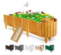 BOGATECO Rollborder de Rail en Bois, 200 & 10cm Sapin | Clôture du Jardin, palissade pour marquer Les chemins et Les limites de parterres de Fleurs, pelouses | Flexible | Imprégné | Brun Clair