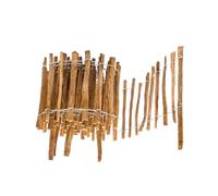 BOGATECO Bordure de Jardin en Noisetier Imprégné Brun 35x500 cm - Clôture Flexible - Écart 4-5cm - Hauteur Totale 35cm