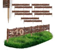BOGATECO Bordure de Jardin Rollborder Bois de Noisetier Naturel Traité - Longueur 100cm - H10cm - Lot de 10 - Délimitation Massifs