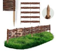 BOGATECO Bordure de Jardin Rollborder Bois de Noisetier Naturel Traité - Longueur 100cm - H10cm - Lot de 5 - Délimitation Massifs