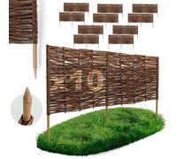 BOGATECO Bordure de Jardin Rollborder Bois de Noisetier Naturel Traité - Longueur 100cm - H40cm - Lot de 10 - Délimitation Massifs