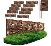 BOGATECO Bordure de Jardin Rollborder Bois de Noisetier Traité - Longueur 100cm - H30cm - Lot de 10 - Délimitation Allées/Massifs