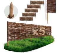 BOGATECO Bordure de Jardin Rollborder Bois de Noisetier Traité - Longueur 100cm - H30cm - Lot de 5 - Délimitation Allées/Massifs