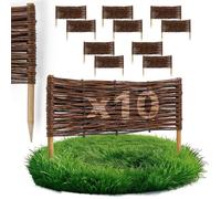 BOGATECO Bordure de Jardin Rollborder Bois de Noisetier Traité - Longueur 60cm - H20cm - Lot de 10 - Délimitation Allées/Massifs