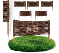 BOGATECO Bordure de Jardin Rollborder Bois de Noisetier Traité - Longueur 60cm - H20cm - Lot de 5 - Délimitation Allées/Massifs