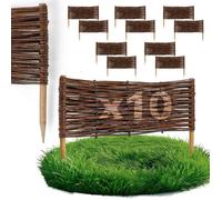 BOGATECO Bordure de Jardin Rollborder Bois de Noisetier Traité - Longueur 60cm - H30cm - Lot de 10 - Délimitation Allées/Massifs